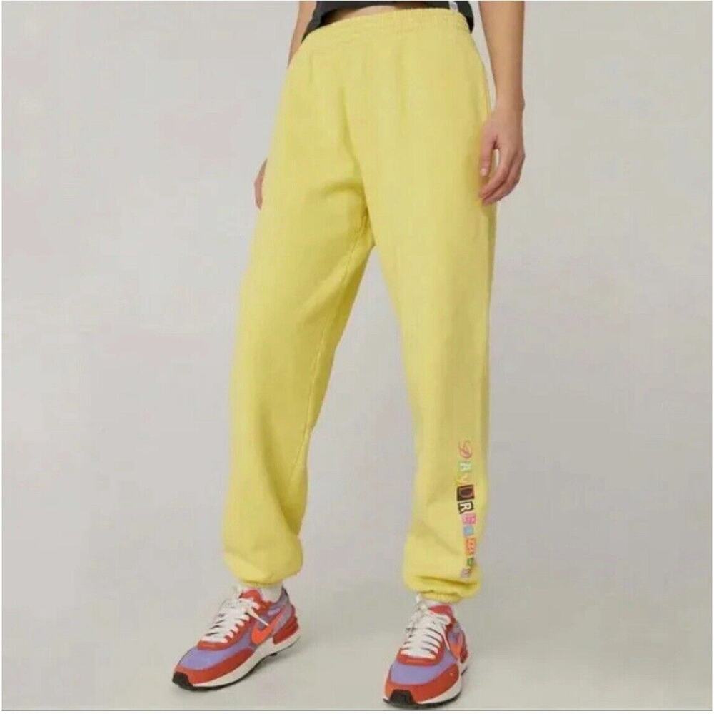 Daydreamer Ransom Logo Boyfriend Sweatpant in Yellow SZ. Small Lounge Streetwear